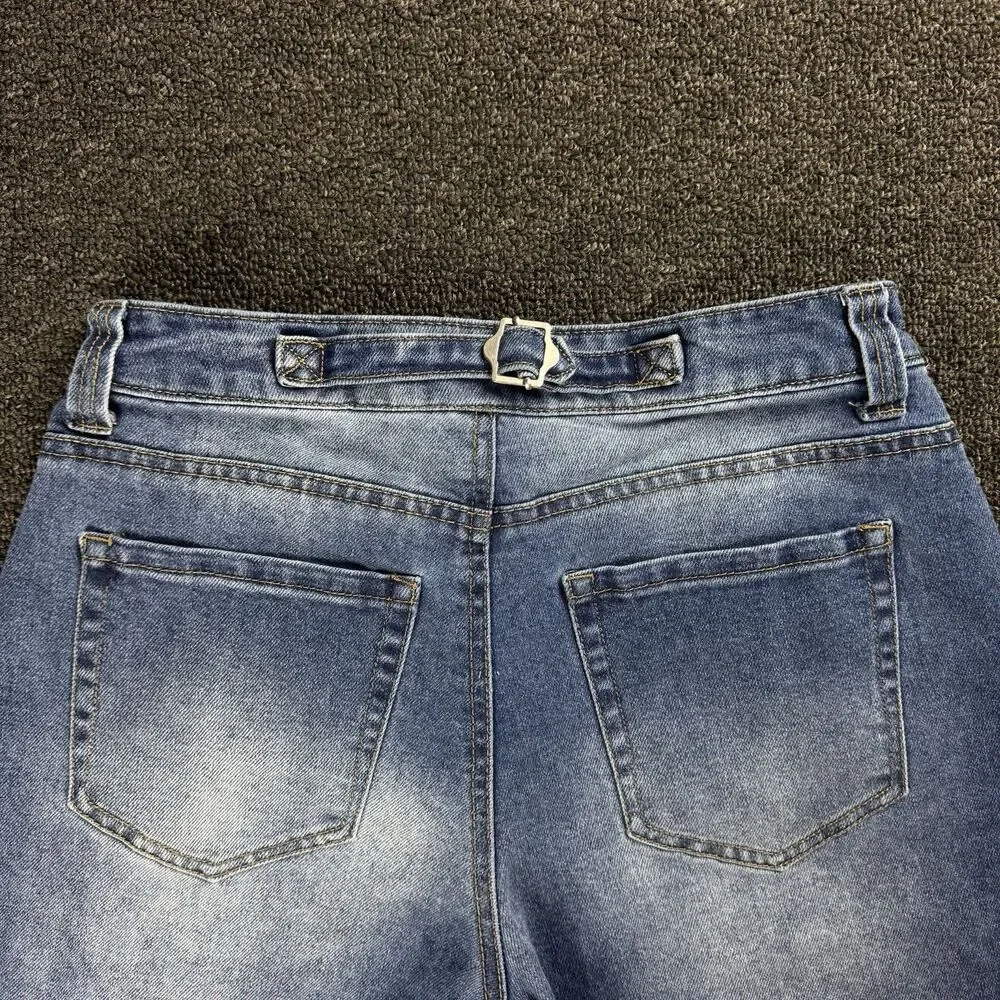 Love Cult Baggy High Rise Jorts Size 7 Y2K Wide Leg Denim Shorts Skater Punk